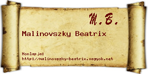 Malinovszky Beatrix névjegykártya