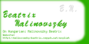 beatrix malinovszky business card